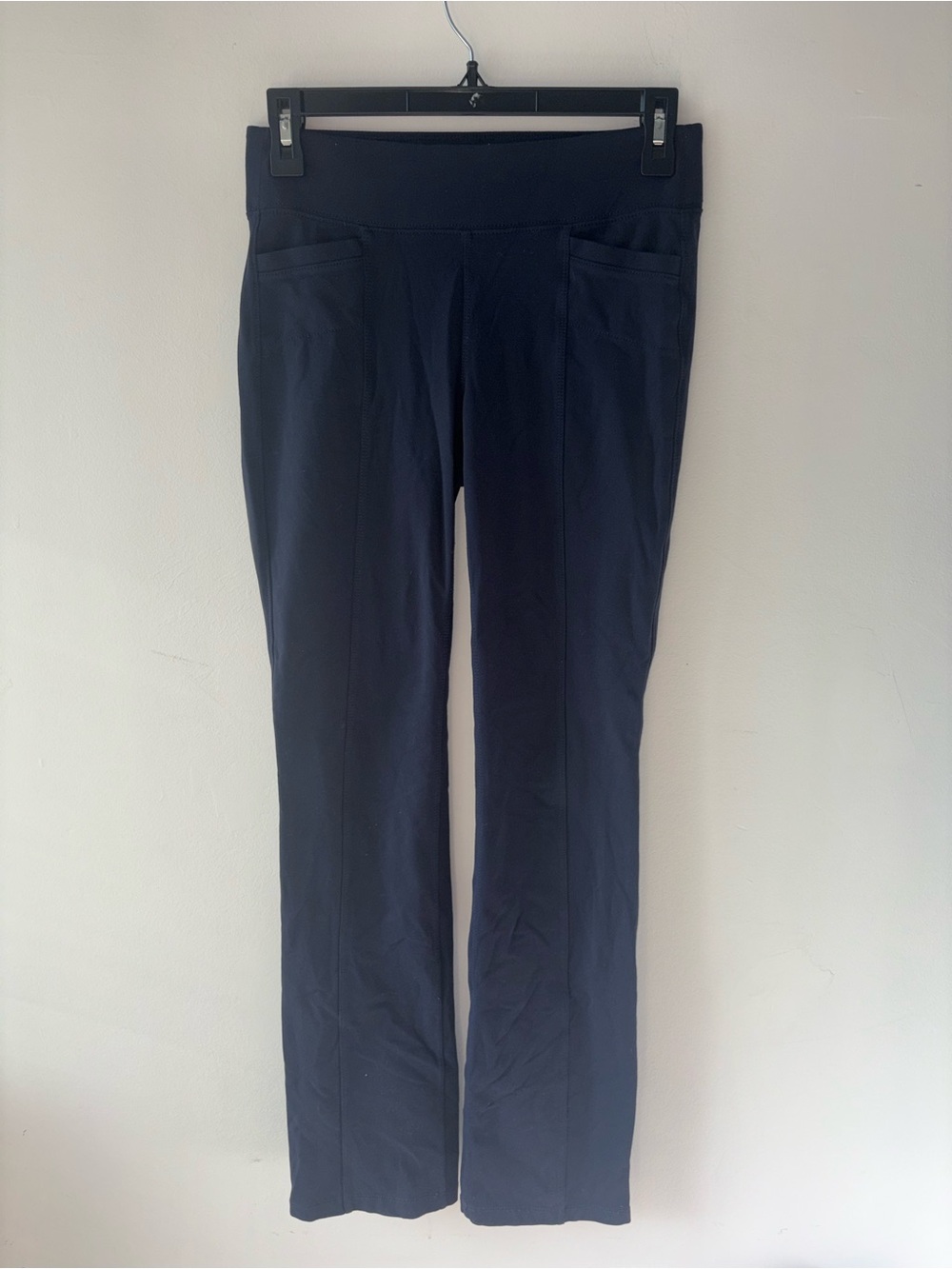 Athleta Navy Straight Leg Athletic Pants Yoga Travel Pocket Pants Size XS